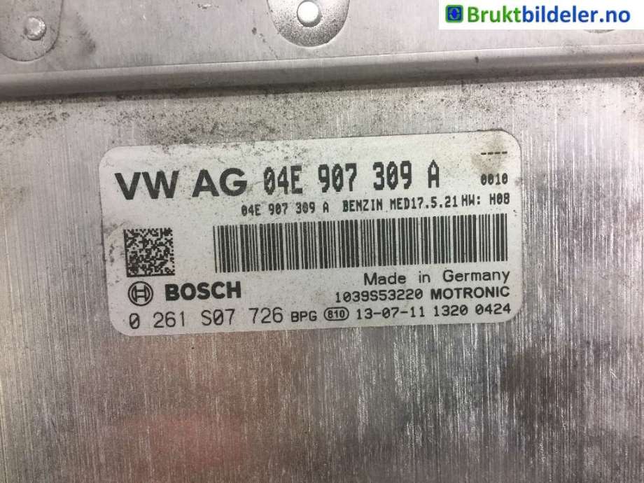 Styreenhet motor til Audi A3 2012-2016 (Type III, Fase 1)  (AUDI|04E 907 309 A|0 261 S07 726|)