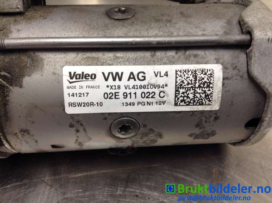 Starter diesel til VW Tiguan 2016-2020 (Type II, Fase 1)  (VOLKSWAGEN|02E 911 022 C|RSW20R-10|)