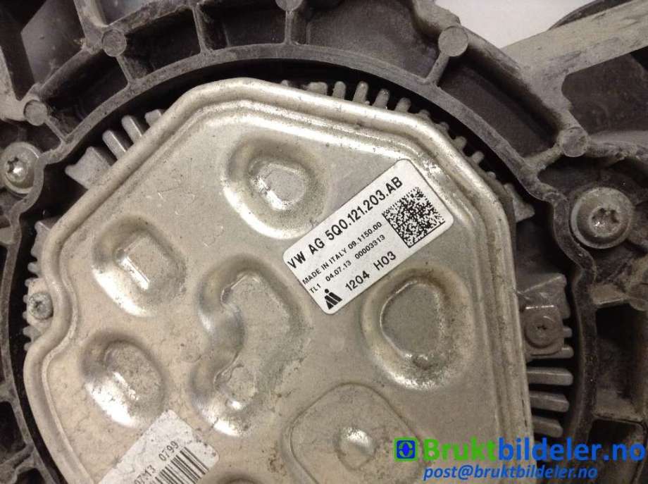 Kjølevifte til Audi A3 2012-2016 (Type III, Fase 1)  (AUDI|5Q0 121 203 AB||5Q0 121 203 BB)