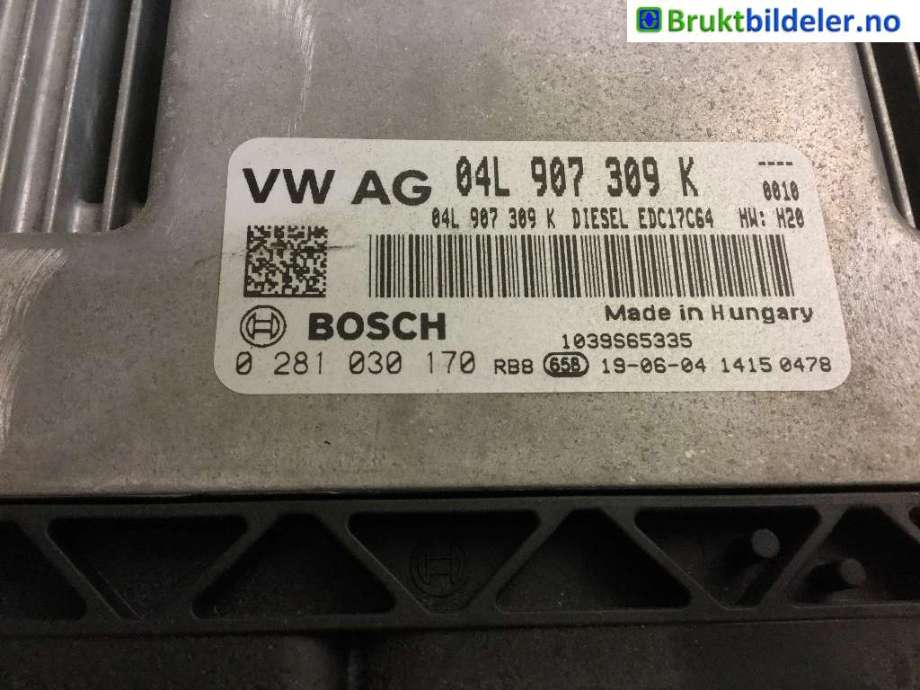 Styreenhet motor til VW Caddy 2015-2020 (Type III, Fase 3)  (VOLKSWAGEN|04L 907 309 K|0 281 030 170|)