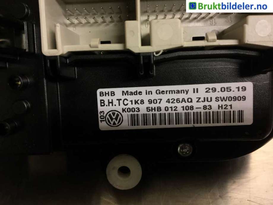 Varmeapparat betjening til VW Caddy 2015-2020 (Type III, Fase 3)  (VOLKSWAGEN|1K8 907 426 AQ|5HB 012 108|)