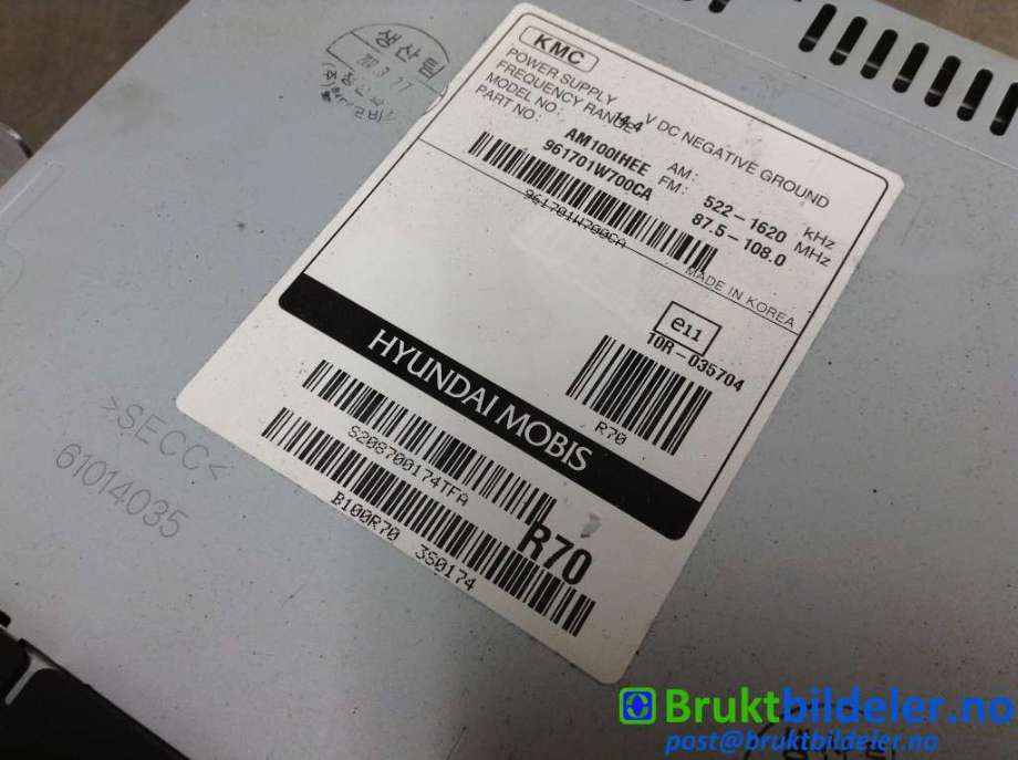 Bilstereo til Kia Rio 2011-2017 Type III  (KIA|96170-1W700CA|)