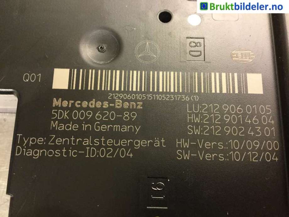 Styreenhet comfort (BCM) til Mercedes E-Klasse 2009-2013 (Fase 1) (W212) (W212) (MERCEDES|212 902 43 01|5DK 009 620-89|212 906 01 05)