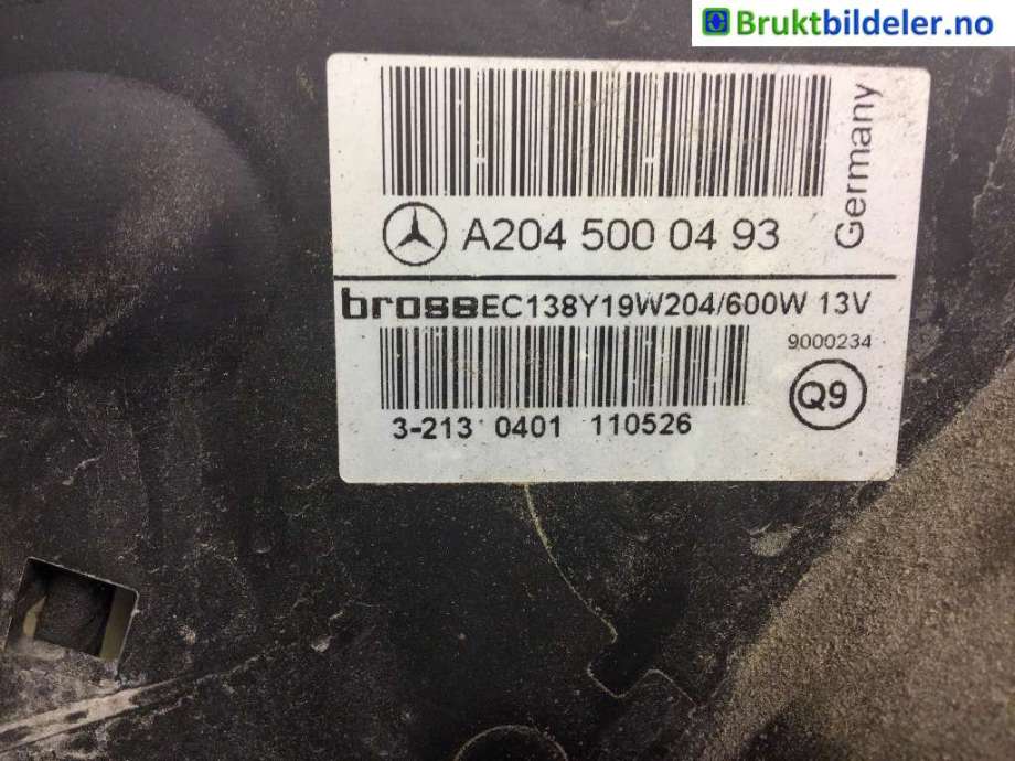 Kjølevifte til Mercedes E-Klasse 2009-2013 (Fase 1) (W212) (W212) (MERCEDES|A 204 500 04 93|)