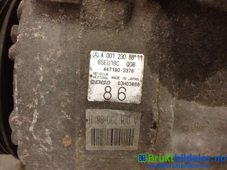 Aircondition kompressor til Mercedes E-Klasse 2006-2009 (Fase 2) (W211) (W211) (MERCEDES|A 001 230 88 11|447190-3376|)
