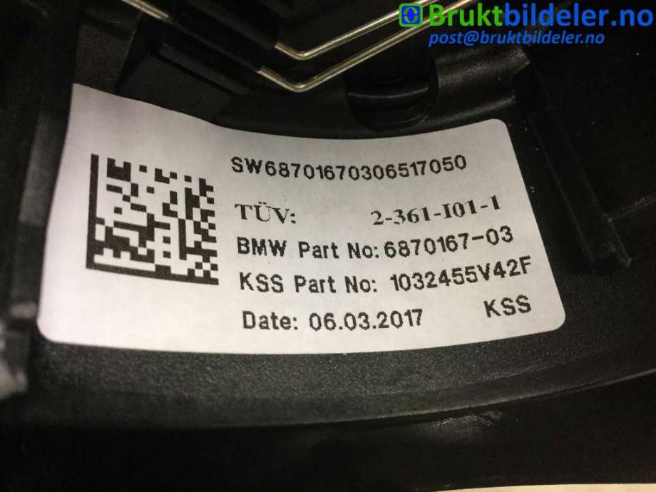Ratt til BMW i3 2013-2022  (BMW|6 870 167-03|1032455V42F|)
