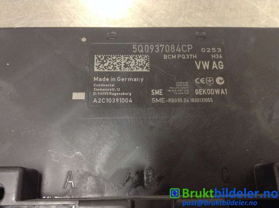 Styreenhet comfort (BCM) til VW Tiguan 2016-2020 (Type II, Fase 1)  (VOLKSWAGEN|5Q0 937 084 CP|A2C10391004|)