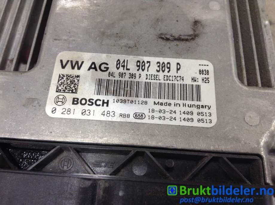 Styreenhet motor til VW Tiguan 2016-2020 (Type II, Fase 1)  (VOLKSWAGEN|04L 907 309 P|0 281 031 483|)
