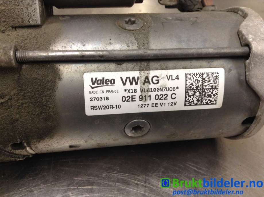 Starter diesel til VW Tiguan 2016-2020 (Type II, Fase 1)  (VOLKSWAGEN|02E 911 022 C|RSW20R-10|)