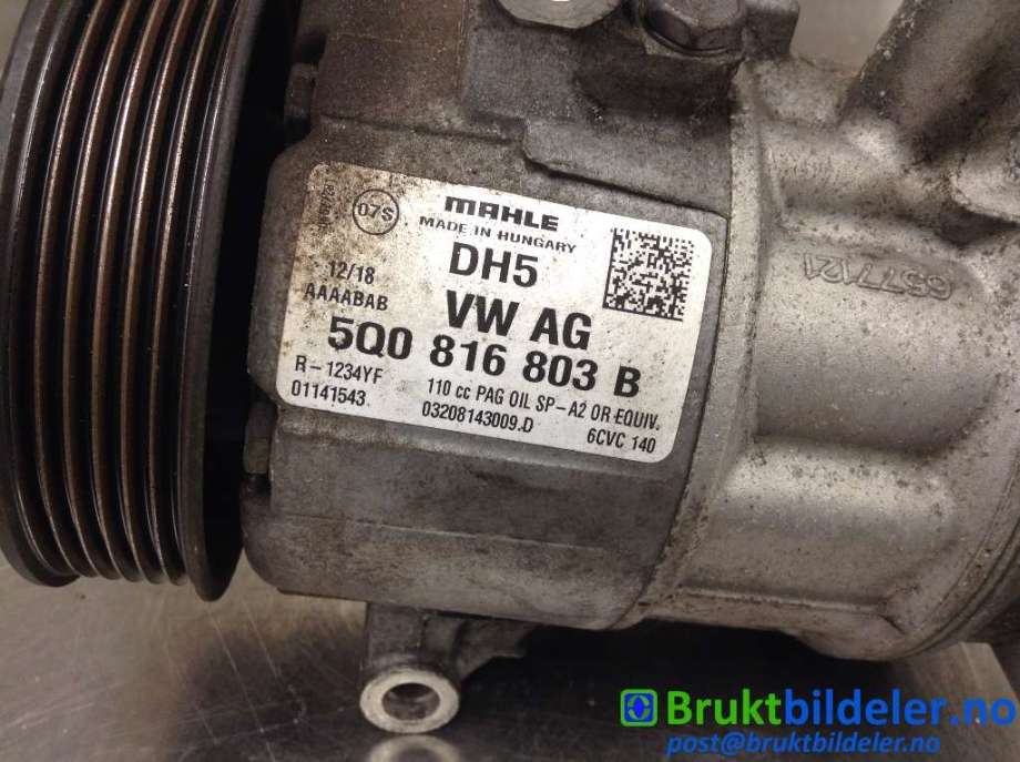 Aircondition kompressor til VW Tiguan 2016-2020 (Type II, Fase 1) (VOLKSWAGEN|5Q0 816 803 B|)