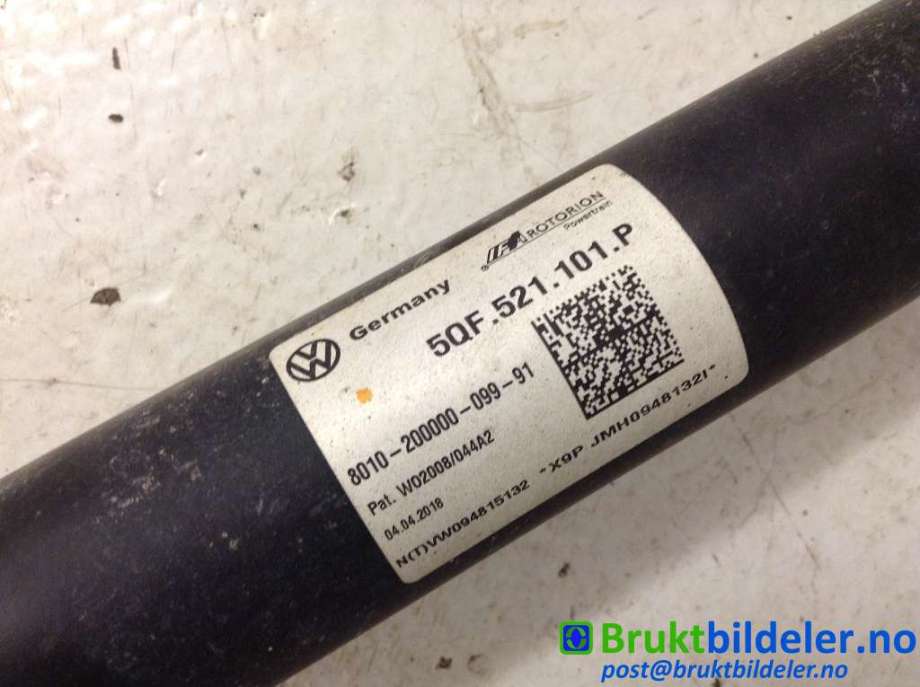 Mellomaksel til VW Tiguan 2016-2020 (Type II, Fase 1)  (VOLKSWAGEN|5QF 521 101 P|)
