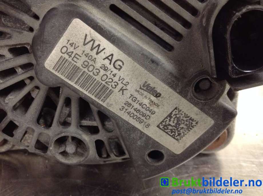 Dynamo til VW Golf VII 2012-2017 (Fase 1)  (VOLKSWAGEN|04E 903 023 K|2614609D|)