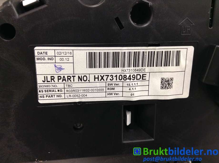 Instrumentpanel til Jaguar XE 2015-->>  (JAGUAR|T4N36344|HX7310849DE|HX7310849DG)