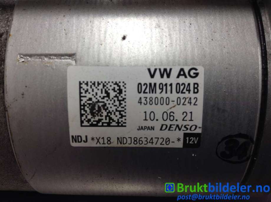Starter diesel til VW Caddy 2020-->> (Type IV)  (VOLKSWAGEN|02M 911 024 B|438000-0242|)