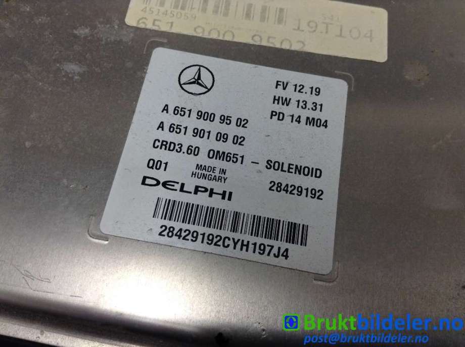 Styreenhet motor til Mercedes A-Klasse 2012-2018 (W176) (W176) (MERCEDES|A 651 900 95 02|28429192|)