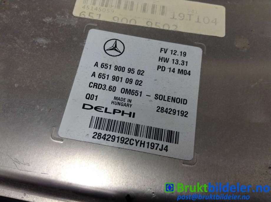 Styreenhet motor til Mercedes A-Klasse 2012-2018 (W176) (W176) (MERCEDES|A 651 900 95 02|28429192|)