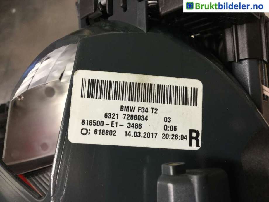 Baklykt høyre indre til BMW 3-Serie 2012-2018 (F30/F31/F34) (F30/F31/F34) (BMW|63 21 7 286 034|)