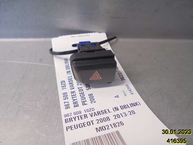 Bryter nødblink til Peugeot 2008, 2013-2019 (Type I) (PEUGEOT|967 509 16ZD)