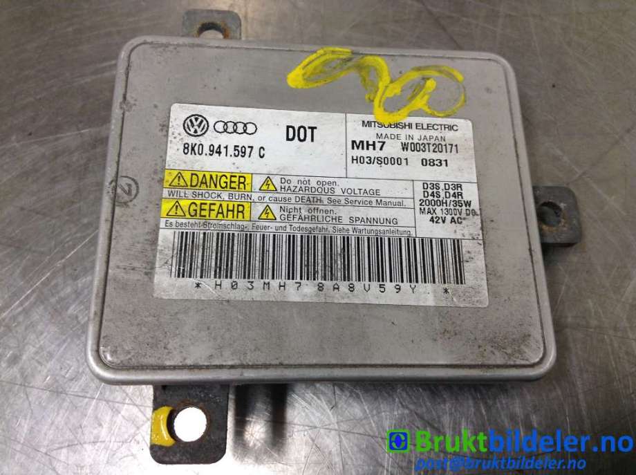 Styreenhet xenon/ballast til Audi A5 2007-2016 (Type I)  (8K0 941 597 C|W003T22071|)