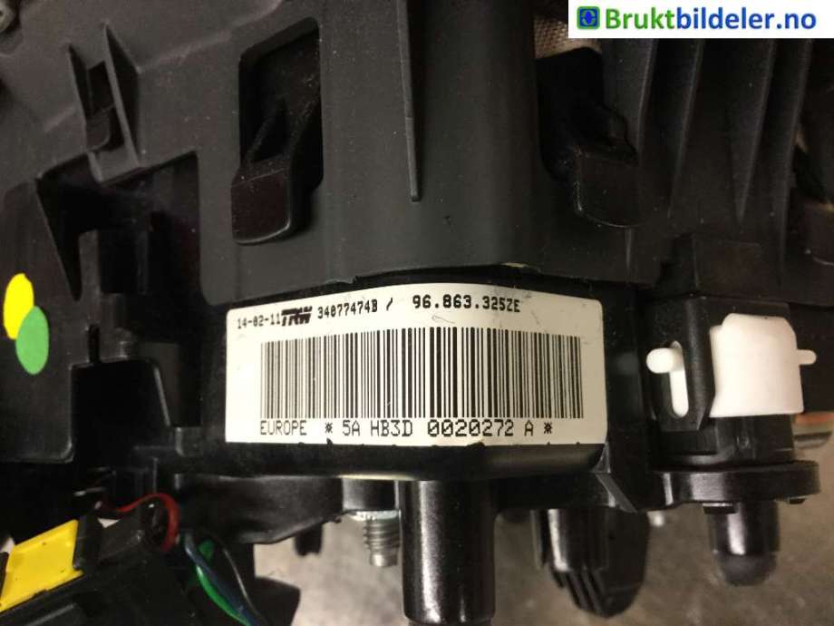 Airbag rattpute til Peugeot 508 2011-2014 (Type I, Fase 1) (PEUGEOT|96 863 325 ZE|34077474B|)