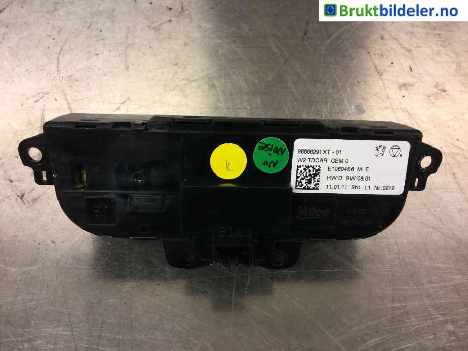 Varmeapparat betjening til Peugeot 508 2011-2014 (Type I, Fase 1)  (PEUGEOT|96 666 291 XT|)