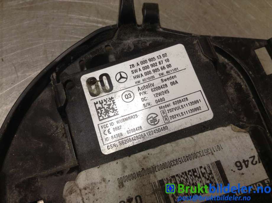 Sensor radar til Mercedes B-Klasse 2011-2018 (W246) (W246) (MERCEDES|A 000 905 13 02|6208428 06A|A 000 902 87 10)