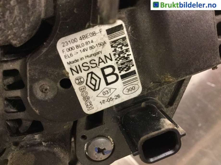 Dynamo til Nissan Qashqai 2014-2021 (Type II)  (NISSAN|23100 4BE0B--F|F 000 BL0 814|)
