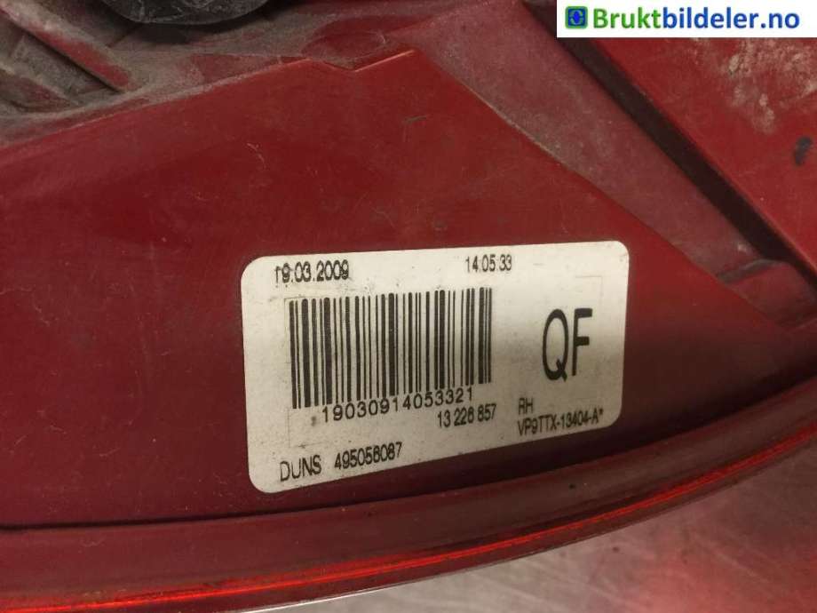 Baklykt høyre til Opel Insignia A 2009-2014  (OPEL|13226857|)
