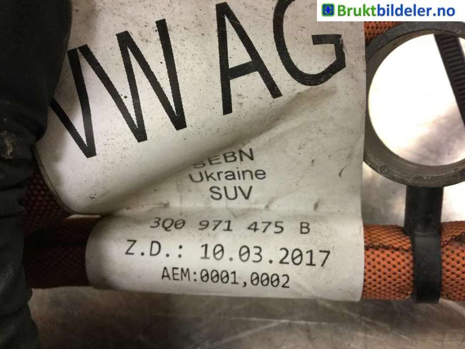 Kabel høy volt (HV) hybrid til VW Passat 2015-2019 (Fase 1) (B8) (B8) (VOLKSWAGEN|3Q0 971 475 B|)