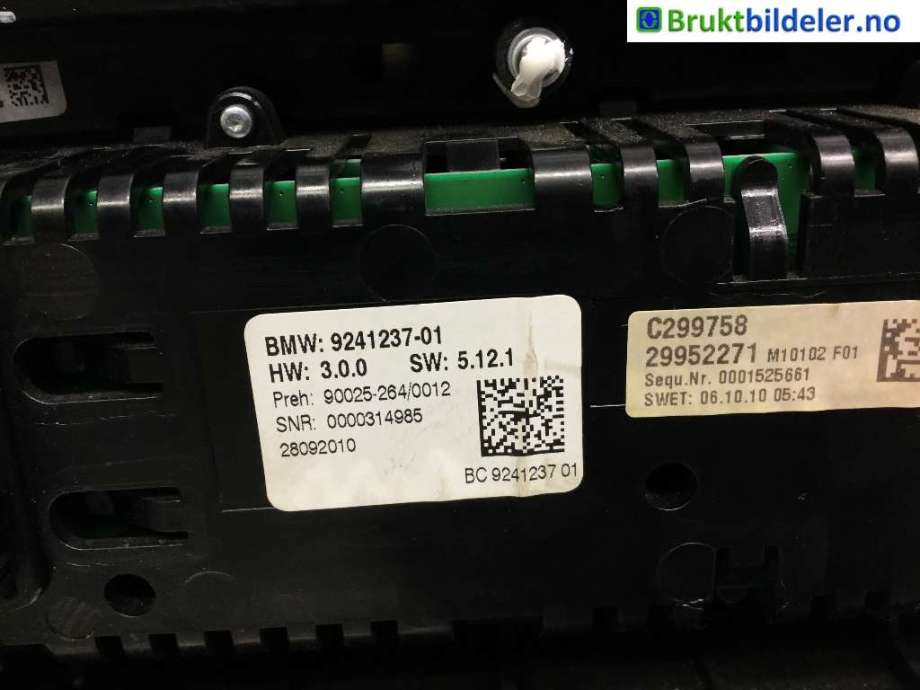 Varmeapparat betjening til BMW 5-Serie 2010-2017 (F10/F11) (F10/F11) (BMW|9 241 237|)