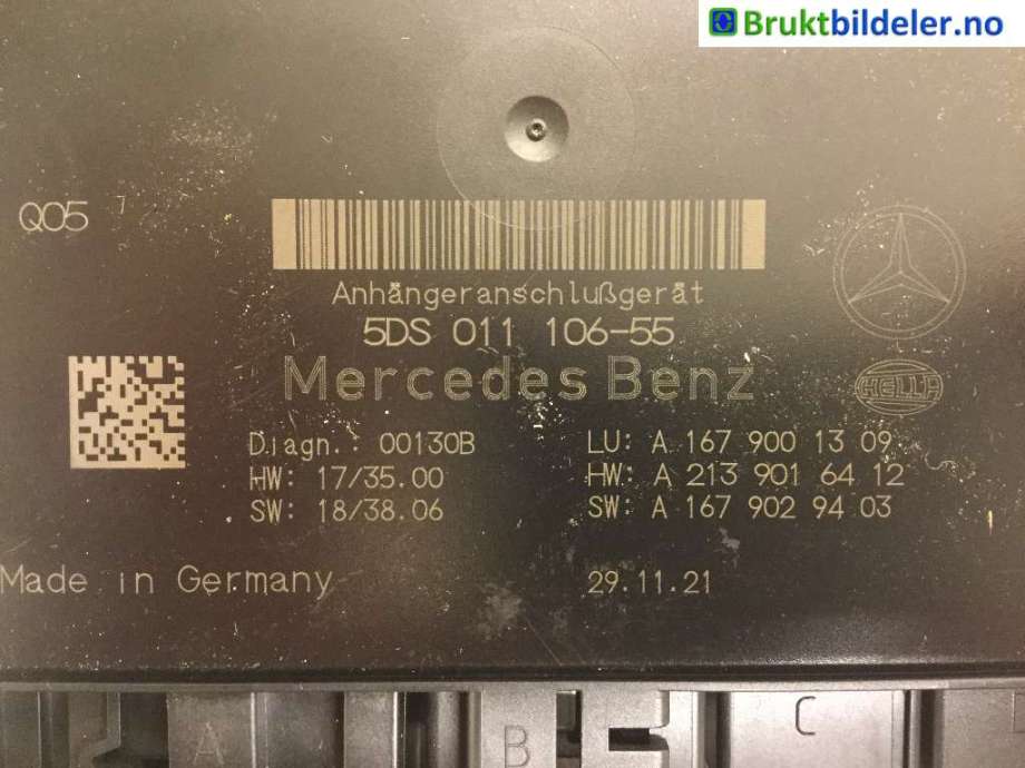 Styreenhet hengerfeste til Mercedes GLC, 2015-2022 (X253) (X253) (MERCEDES|A 205 900 12 19)
