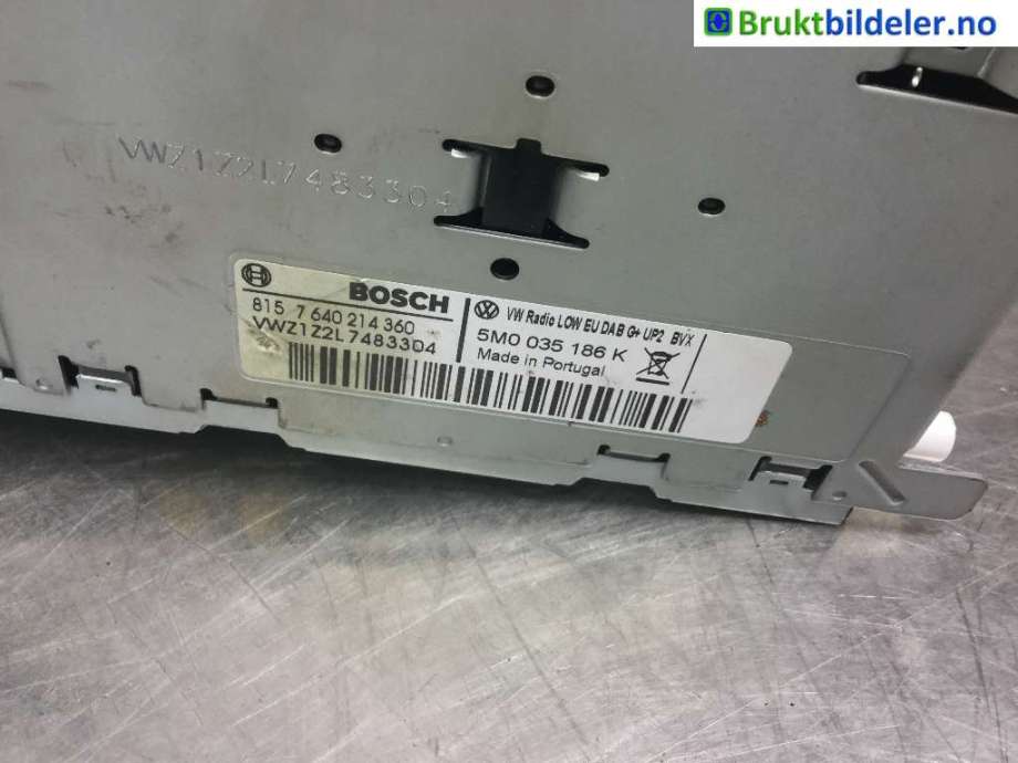 Bilstereo til VW Tiguan 2011-2016 (Type I, Fase 2)  (VOLKSWAGEN|5M0 035 186 K|)