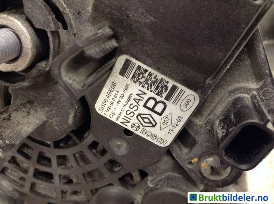 Dynamo til Nissan Qashqai 2014-2021 (Type II)  (NISSAN|23100-4BE0B|F 000 BL0 814|)