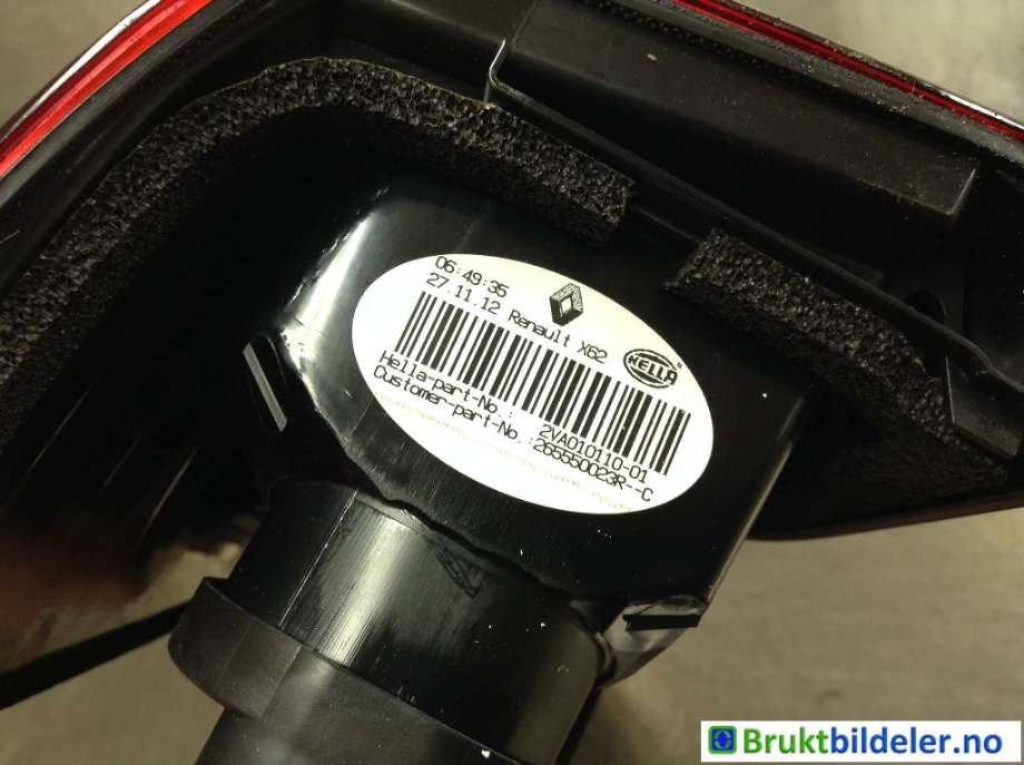 Baklykt venstre til Renault Master 2010-2013 (Type III, Fase 1)  (265550023R|2VA 010 110-01|)