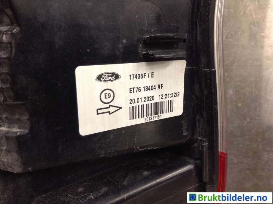 Baklykt høyre til Ford Transit Courier 2018-2023 (Type I, Fase 2)  (FORD|ET76-13404-AF|)