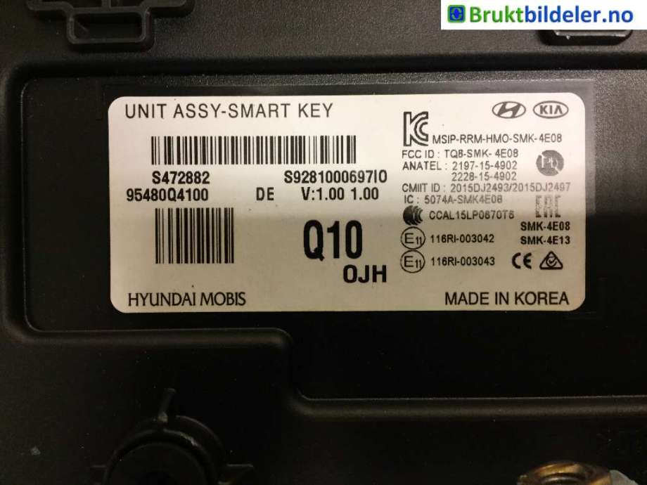 Styreenhet nøkkelfri/keyless til Kia Niro 2016-2021 (KIA|95480-Q4100|)