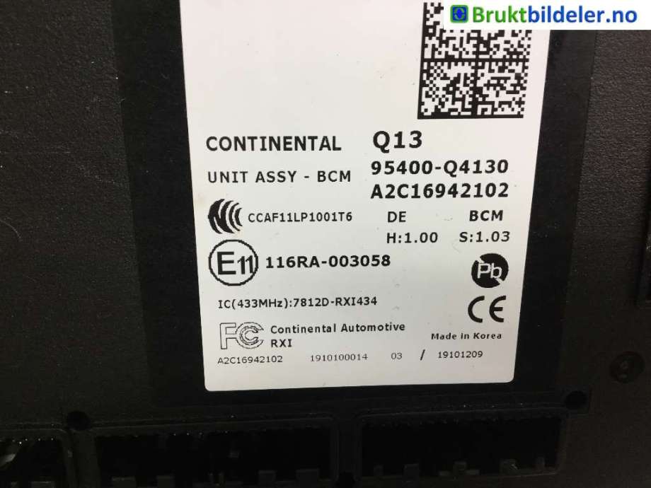 Styreenhet comfort (BCM) til Kia Niro 2016-2021 (KIA|95400-Q4130|)