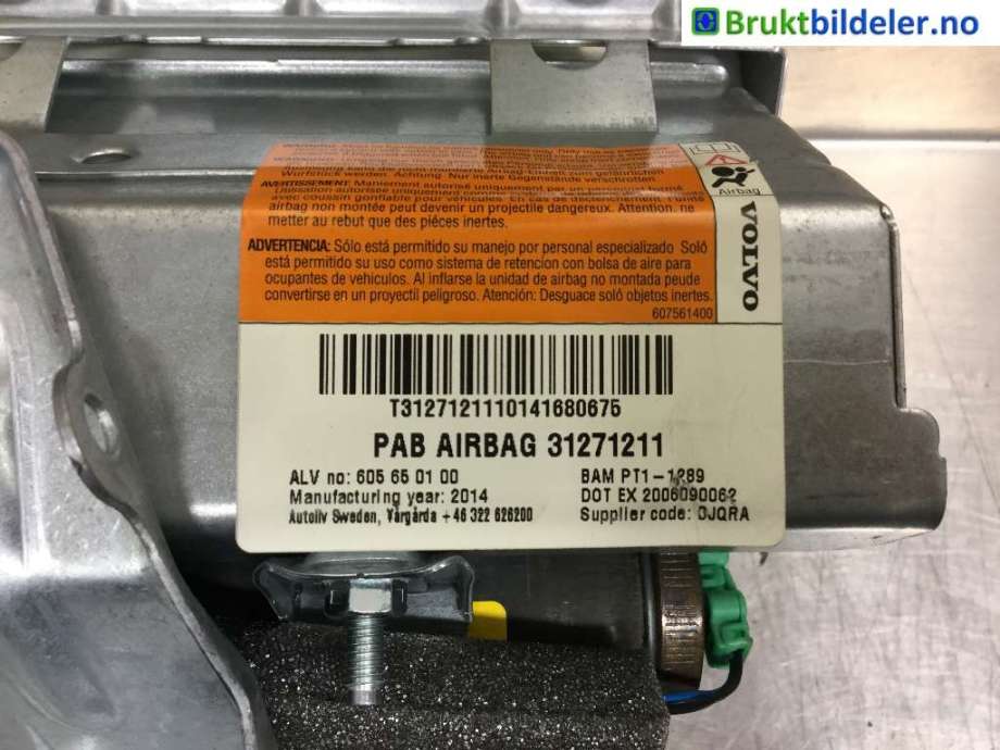 Airbag passasjer til Volvo V70 2014-2016 (Type III, Fase 2)  (VOLVO|312 712 11|)