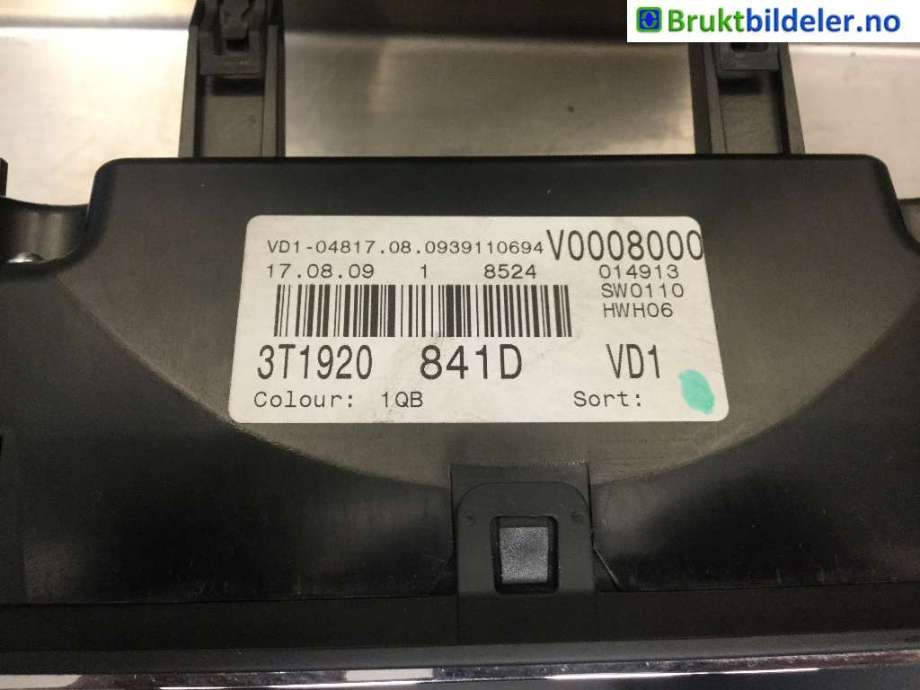 Instrumentpanel til Škoda Superb 2008-2015 (Type II)  (SKODA||A2C53339249)
