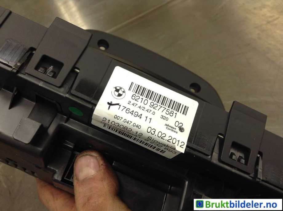 Instrumentpanel til BMW 3-Serie 2012-2018 (F30/F31/F34) (F30/F31/F34) (BMW|62 10 9 277 581|)