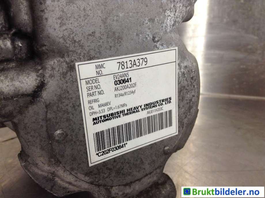 Aircondition kompressor til Mitsubishi Outlander 2015-->> (Type III, Fase 2)  (MITSUBISHI|7813A379|AKJ200A202F|)