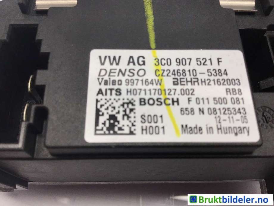 Varmeapparat motstand til VW Tiguan 2011-2016 (Type I, Fase 2) (VOLKSWAGEN|3C0 907 521 F|CZ 246810-5384|F 011 500 081)