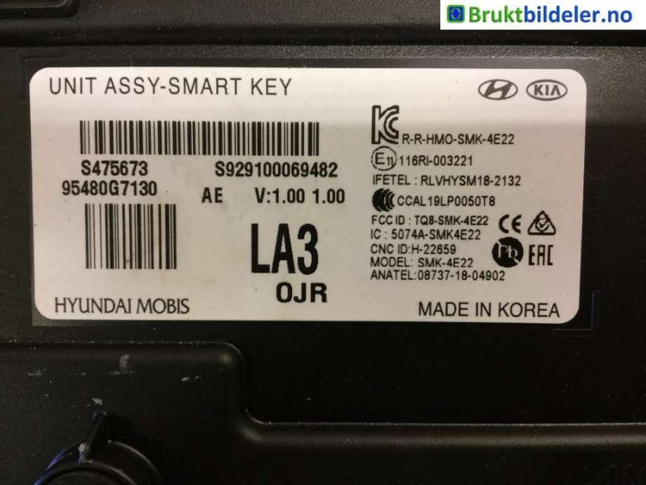 Styreenhet nøkkelfri/keyless til Hyundai Ioniq Electric 2019-->> (Fase 2)  (HYUNDAI|95480-G7130|)