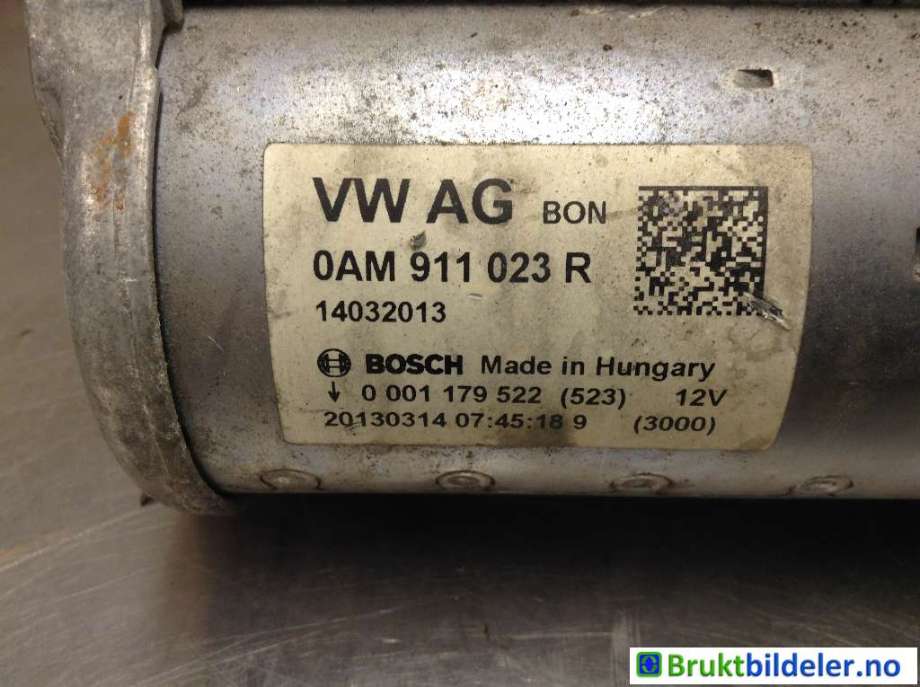 Starter til Audi A3 2012-2016 (Type III, Fase 1) (AUDI|0AM 911 023 R|0 001 179 522|)