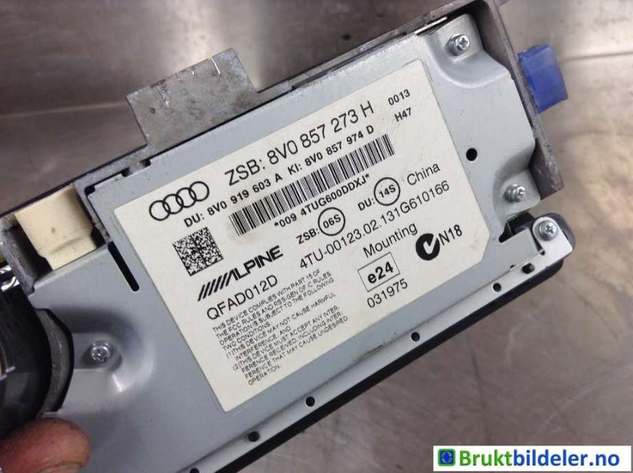 Instrument kjørecomputer til Audi A3 2012-2016 (Type III, Fase 1)  (AUDI|8V0 857 273 H|QFAD012D|)