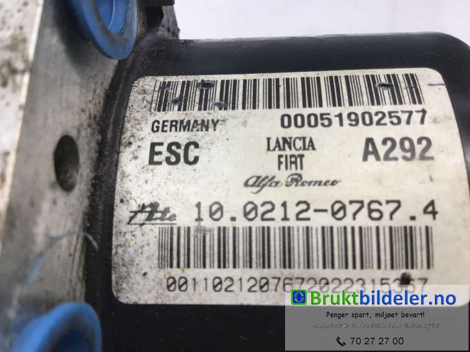 ABS sentral til Fiat Doblo 2010-->> (Type II)  (FIAT|00051902577|10.0961-1609.3)