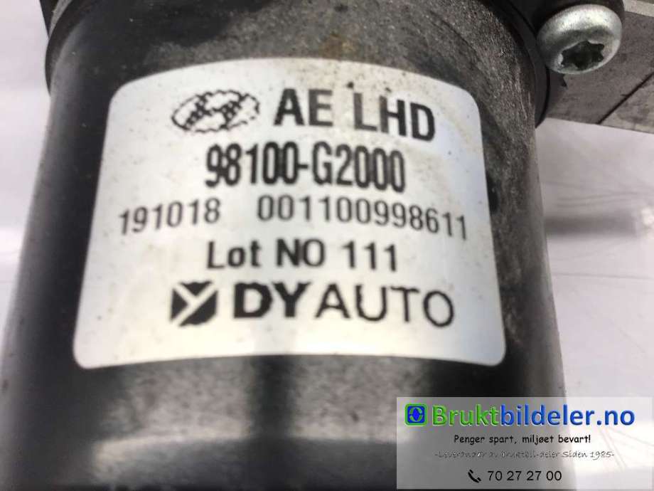 Viskermotor frontrute til Hyundai Ioniq Electric 2019-->> (Fase 2) (HYUNDAI|98100-G2000|)