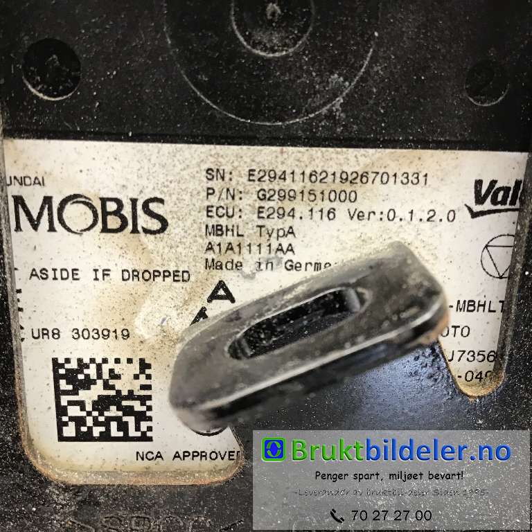 Sensor radar til Hyundai Ioniq Electric 2019-->> (Fase 2)  (HYUNDAI|G299151000|UR8 303919|E294-116)