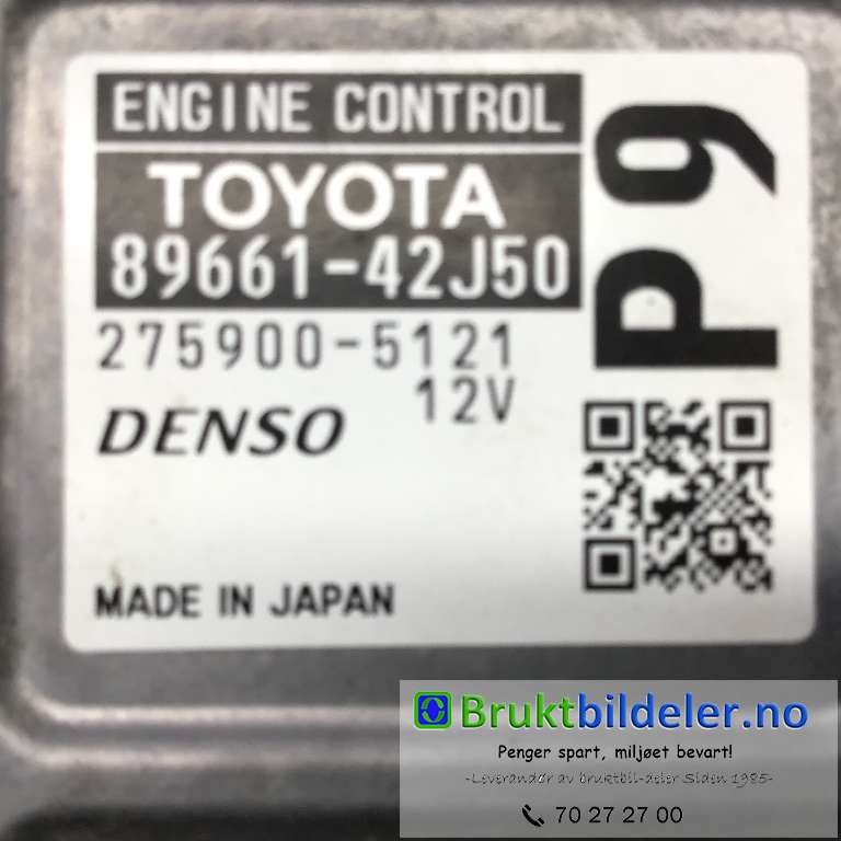 Styreenhet motor til Toyota RAV4 2013-2015 (Type IV, Fase 1)  (TOYOTA|89661-42J50|275900-5121|)