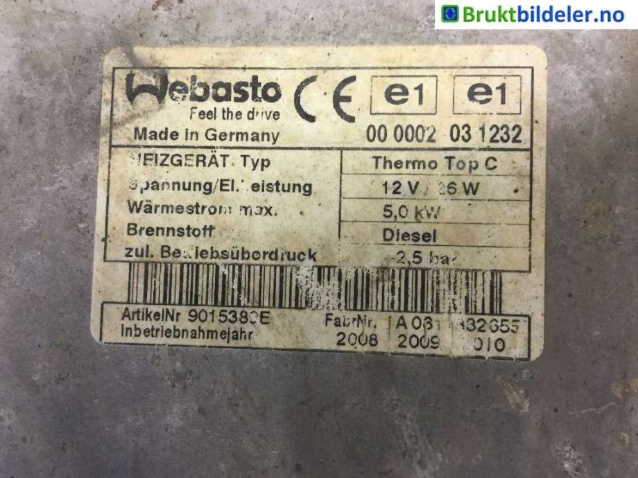 Dieselvarmer til Mazda 6 2008-2010 (Type II, Fase 1)  (MAZDA|67889C|00 0002 03 1232|)